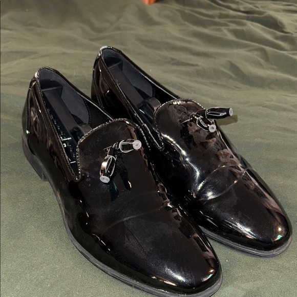ASOS size 9 Men's Black Patent Leather Shoes - Picture 1 of 8